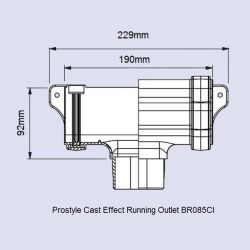 Brett Martin 106mm Prostyle Cast Iron Style Effect Running Outlet (BR085CI)