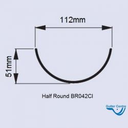 Brett Martin 112mm Half Round Cast Effect Gutter x 2m or 4m length (BR042CI)