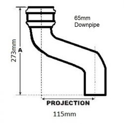 Hargreaves Premier Round cast Iron Downpipe Offset 115mm Projection