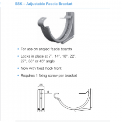 Lindab Steel Half Round Adjustable Snap On Bracket (SSK)