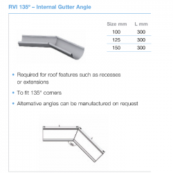 Lindab Steel Half Round Internal Gutter Angle 135 Degrees (RVI)