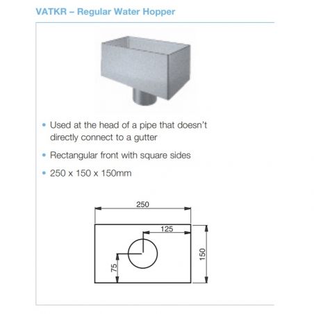 Lindab Steel Small Rectangular Hopper (VATKR)