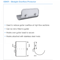 Lindab Magestic Galvanised Steel Gutter Straight Overflow Protector (OSKR)