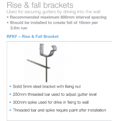 Lindab Steel Rise and Fall Bracket with Drive-in Spike, Allthread & Nuts (RFKF)