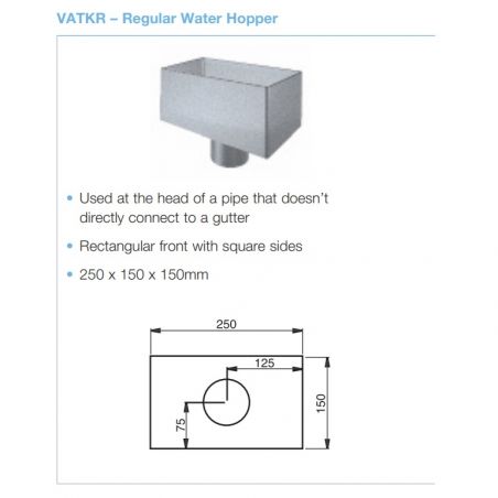 Lindab Steel Small Rectangular Hopper (VATKR) Lindab Steel Small Rectangular Hopper (VATKR)