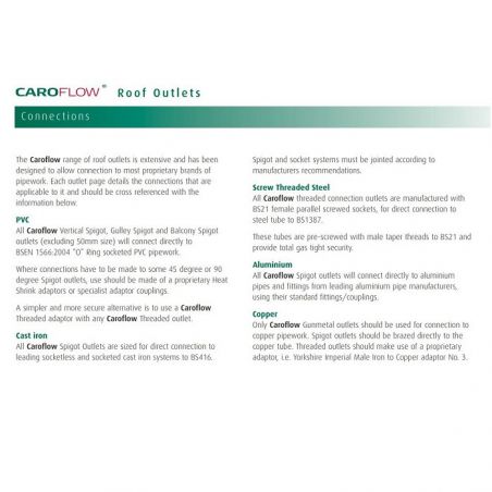 Caroflow Connections & Flow Rates Caroflow Connections & Flow Rates