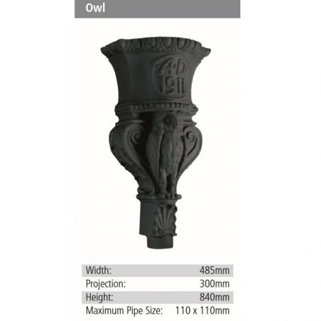 Owl Rainwater GRP Hopper Head