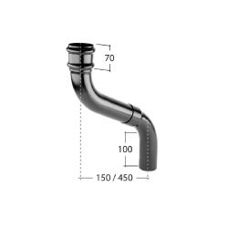 Alutec Tudor Circular Aluminium Cast Socketed Two Part Adjustable Eaves Offset - to 450mm 