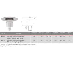 ACO Hygienic Stainless Steel Gully 157 - Telescopic Vertical 110mm Outlet With Adhesive Bonding Flange