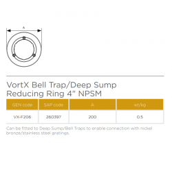 Saint Gobain PAM UK VortX Reducing Ring To Suit Bell Trap And Deep Sump - Epoxy-coated Cast Iron