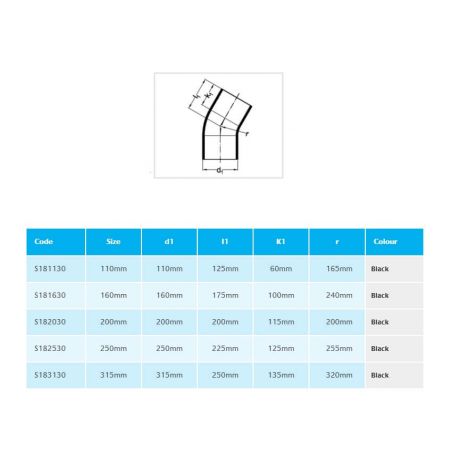 Marley HDPE 30 Degree Bend...