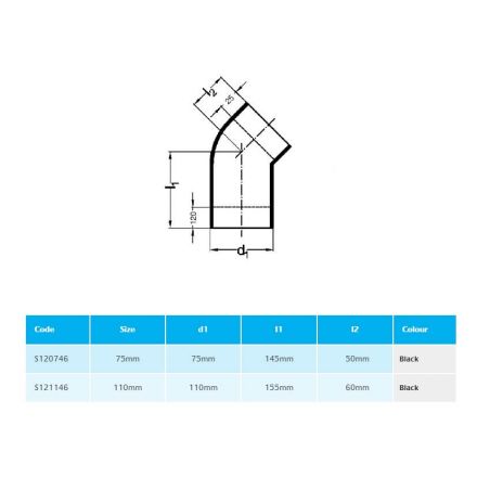 Marley HDPE 45 Degree Elbow...