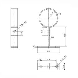 Alutec Circular Aluminium Adjustable Pipe Clip (RR385)