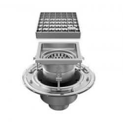 Harmer Stainless Steel Vertical Two-Part Drain with Square Grate