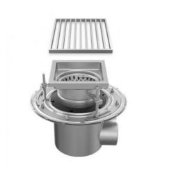 Harmer Stainless Steel Horizontal Two-Part Drain with Square Grate