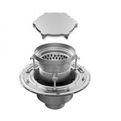 Harmer Stainless Steel Vertical Two-Part Compact Drain with Circular Grate