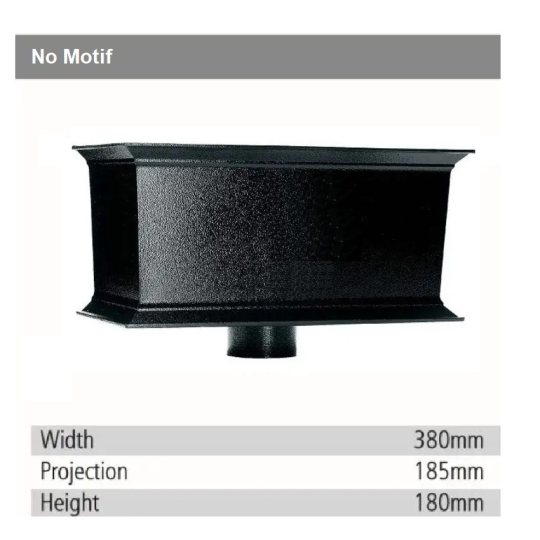 Aluminium No Motif Rectangular Cast Rainwater Head Hopper Aluminium No Motif Rectangular Cast Rainwater Head Hopper