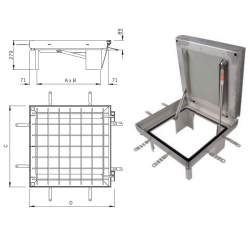 ACO UniFace Recessed Access Cover With Lift Assist