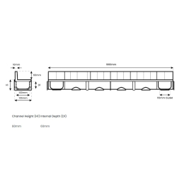 Lite Xtra Paveslot 100mm Composite Channel X 1m C/W Grating