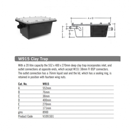 Vulcathene Clay Trap W915