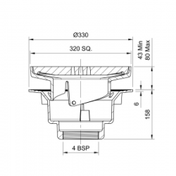 Frost Cast Iron Assembly HD Adj Gully With 320mm Grating Square