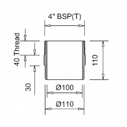 Frost Cast Iron Spigot Adaptor BSP4 to 100mm