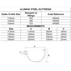 Alumasc Infinity Steel Half Round Guttering (HRS)