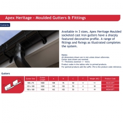 Alumasc Apex Heritage Moulded Cast Iron Guttering x 1.83m (6')