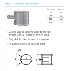 Lindab Magestic Galvanised Circular Steel Downpipe Bracket (SSVU)