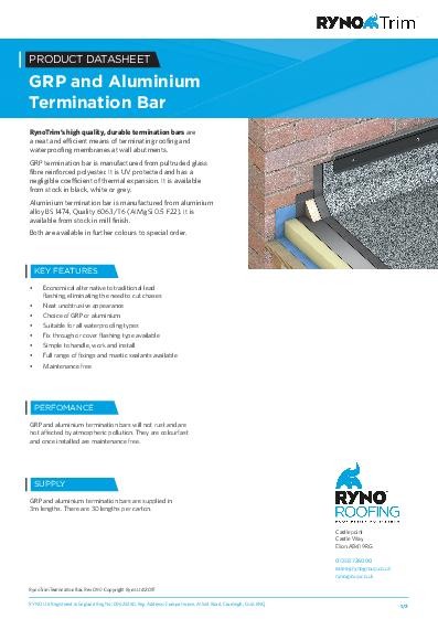 Ryno GRP Termination Bar Product Guide