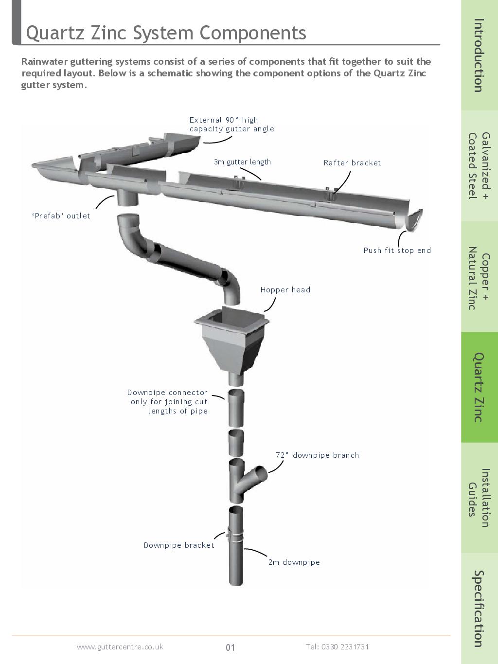 Alumasc Quartz Zinc Guttering Product Guide