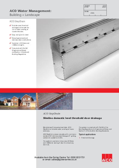 ACO Threshold Drain Channel StepDrain Product Guide