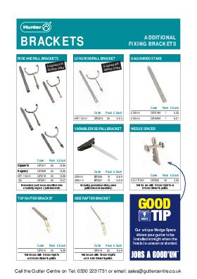 Hunter Brackets, Spares and Extras Product Guide