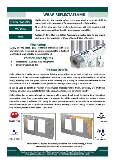 GC Aluminium Facades Reflectaflame Data Sheet