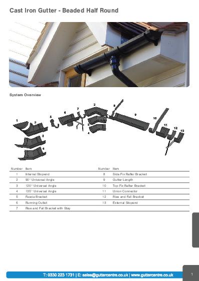 GC Beaded Half Round Cast Iron Guttering Technical Guide