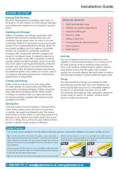 GC Moulded No 46 Cast Iron Guttering Installation Guide