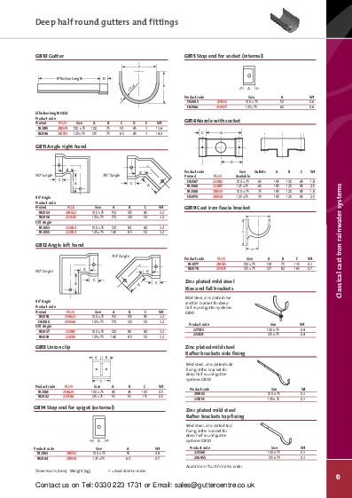 Pam Building Deep Half Round Cast Iron Guttering Technical Guide