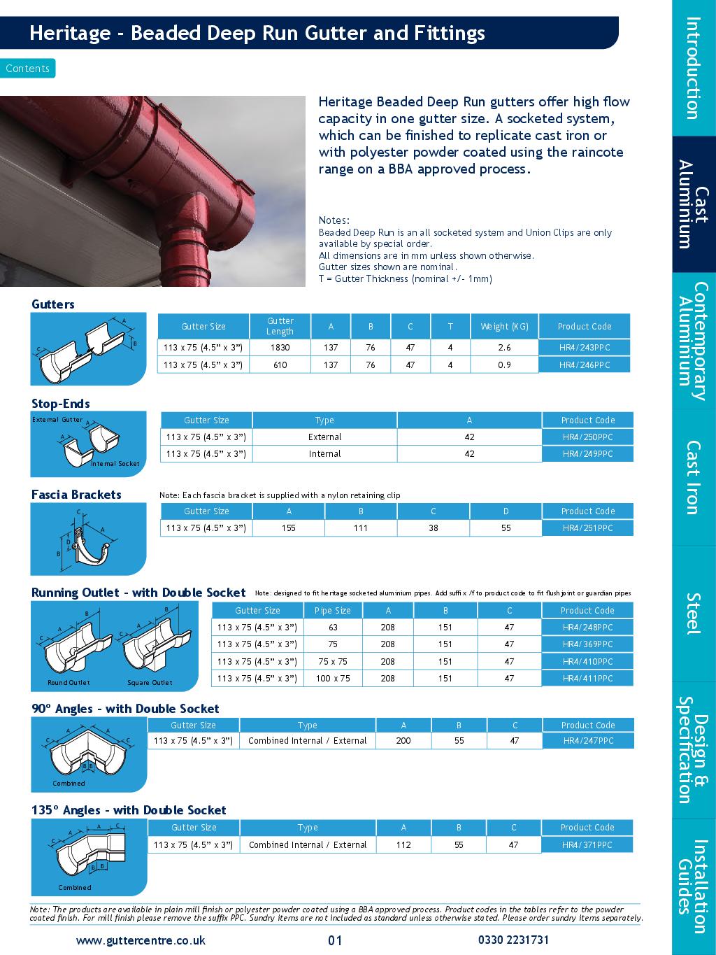 Alumasc Beaded Deep Run Cast Aluminium Technical Guide