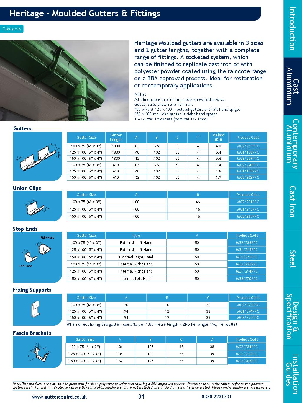 Alumasc Moulded Cast Aluminium Guttering Technical Guide