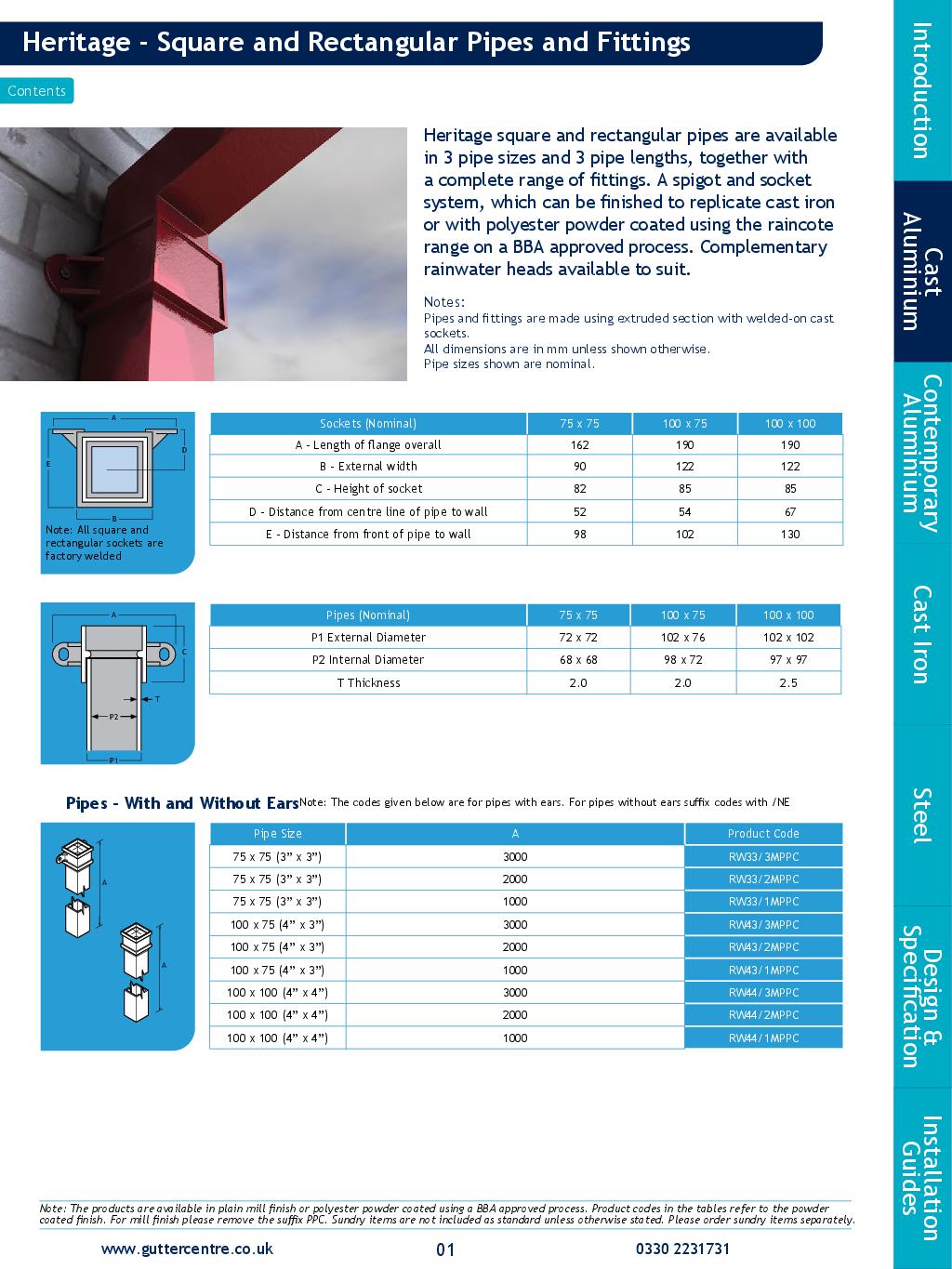 Alumasc Rectangular Cast Aluminium Technical Guide