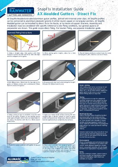 Alumasc AX Moulded Aluminium Guttering Installation Guide