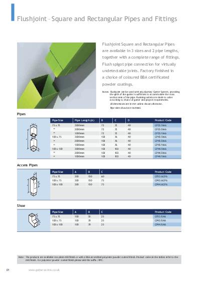 Alumasc Flush Joint Aluminium Rectangular Technical Guide