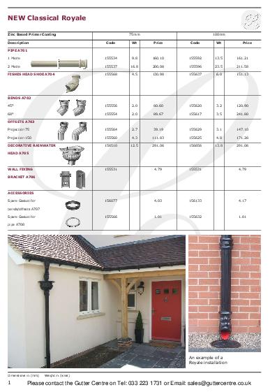 Pam Building Classical Royale Cast Iron Downpipes Product Guide