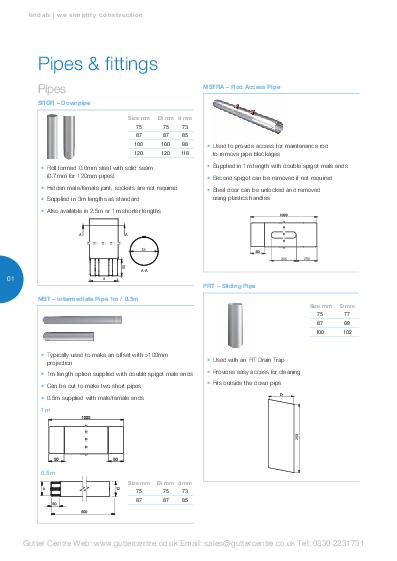Lindab Circular Galvanised Downpipes Technical Guide