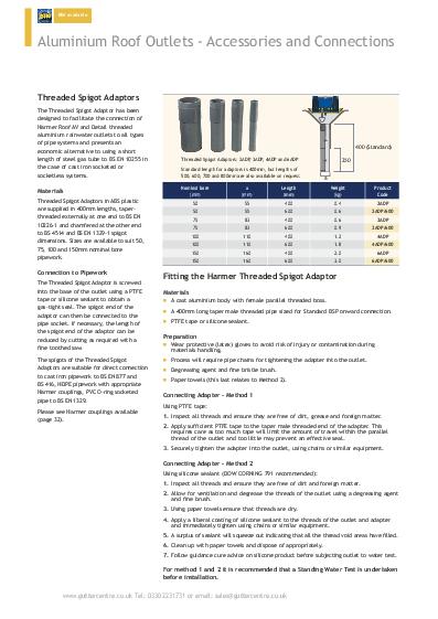 Harmer Aluminium Outlets & Pipe Connections Product Guide