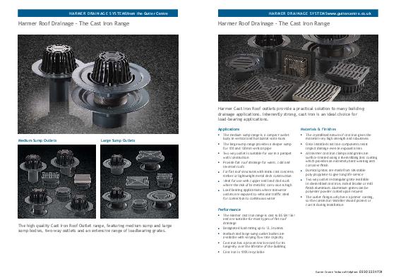 Harmer Roof Cast Iron Outlets Product Guide