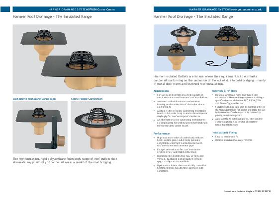 Harmer Outlets with Elastomeric Membrane Product Guide
