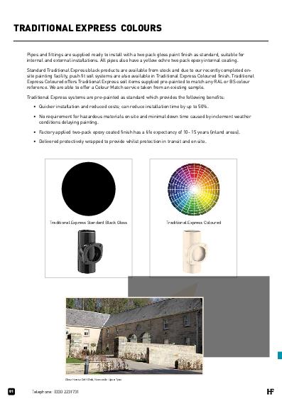 Hargreaves Premier LCC Soil & Waste Pipes Colour Guide