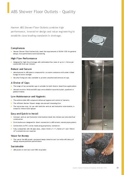 Harmer ABS Shower Drains Warranty