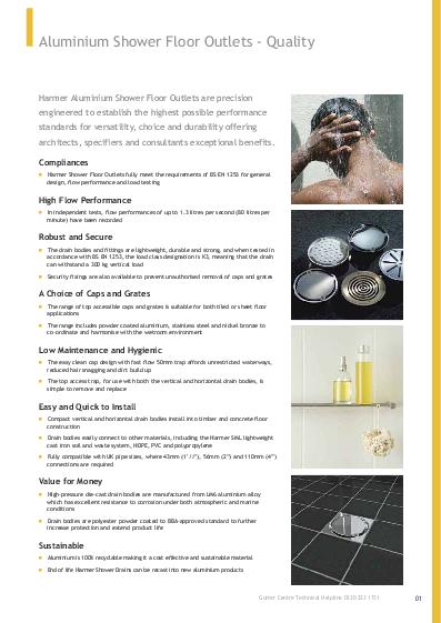 Harmer Aluminium Shower Drains Warranty
